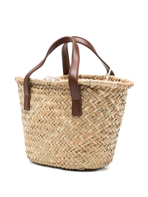 Borsa shopper bambina Twinset in paglia bicolore paglia e cuoio TWINSET Kids | 261GJ801411617